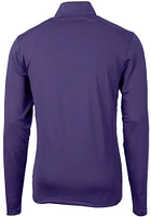 Cutter and Buck East Carolina Pirates Mens Purple Vault Virtue Eco Pique Long Sleeve Qtr Zip Pul..
