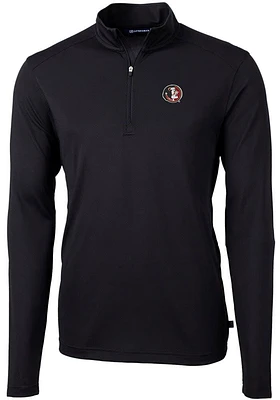 Cutter and Buck Florida State Seminoles Mens Vault Virtue Eco Pique Long Sleeve Qtr Zip Pu