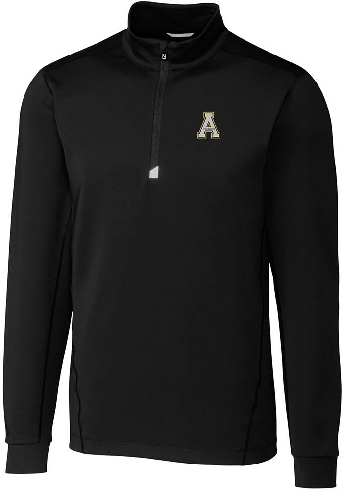 Cutter and Buck Appalachian State Mountaineers Mens Black Traverse Stretch Big Tall Qtr Zip