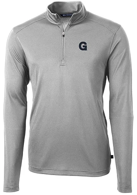 Cutter and Buck Gonzaga Bulldogs Mens Vault Virtue Eco Pique Long Sleeve Qtr Zip Pullover