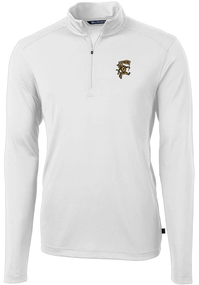 Cutter and Buck Grambling State Tigers Mens Virtue Eco Pique Long Sleeve Qtr Zip Pullover