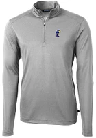 Cutter and Buck Kansas Jayhawks Mens Vault Virtue Eco Pique Long Sleeve Qtr Zip Pullover