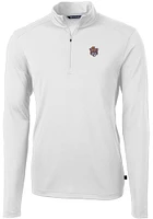Cutter and Buck LSU Tigers Mens White Virtue Eco Pique Version Long Sleeve Qtr Zip Pullover