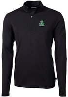 Cutter and Buck Marshall Thundering Herd Mens Vault Virtue Eco Pique Long Sleeve Qtr Zip P