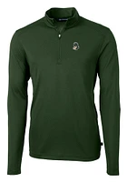 Cutter and Buck Michigan State Spartans Mens Vault Virtue Eco Pique Long Sleeve Qtr Zip Pull