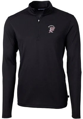 Cutter and Buck Mississippi State Bulldogs Mens Vault Virtue Eco Pique Long Sleeve Qtr Zip
