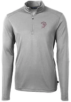 Cutter and Buck Mississippi State Bulldogs Mens Grey Vault Virtue Eco Pique Long Sleeve Qtr Zip Pu..
