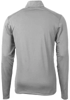 Cutter and Buck Mississippi State Bulldogs Mens Grey Vault Virtue Eco Pique Long Sleeve Qtr Zip Pu..