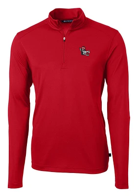 Cutter and Buck NC State Wolfpack Mens Vault Virtue Eco Pique Long Sleeve Qtr Zip Pullover