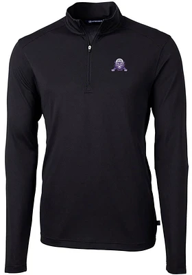 Mens Northwestern Wildcats Cutter and Buck Vault Virtue Eco Pique Qtr Zip Pullover