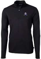 Mens Northwestern Wildcats Cutter and Buck Vault Virtue Eco Pique Qtr Zip Pullover