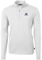 Mens Northwestern Wildcats Cutter and Buck Vault Virtue Eco Pique Qtr Zip Pullover