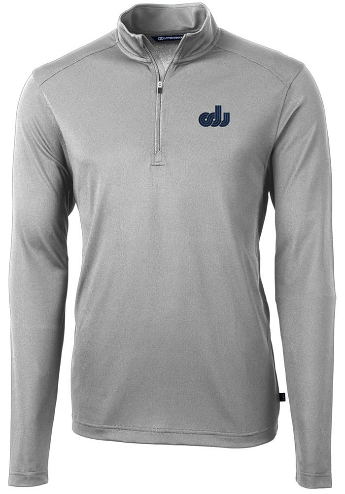 Cutter and Buck Old Dominion Monarchs Mens Grey Virtue Eco Pique Long Sleeve Qtr Zip Pullover
