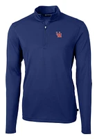Cutter and Buck Ole Miss Rebels Mens Blue Virtue Eco Pique Long Sleeve Qtr Zip Pullover