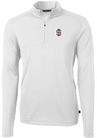 Cutter and Buck Southern Illinois Salukis Mens Virtue Eco Pique Long Sleeve Qtr Zip Pullover