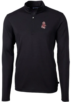 Cutter and Buck Washington State Cougars Mens Vault Virtue Eco Pique Long Sleeve Qtr Zip P