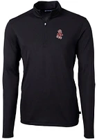 Cutter and Buck Washington State Cougars Mens Vault Virtue Eco Pique Long Sleeve Qtr Zip P