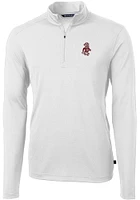 Cutter and Buck Washington State Cougars Mens Vault Virtue Eco Pique Long Sleeve Qtr Zip P