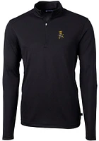 Cutter and Buck Wichita State Shockers Mens Vault Virtue Eco Pique Long Sleeve Qtr Zip Pul