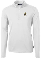 Cutter and Buck Wichita State Shockers Mens Vault Virtue Eco Pique Long Sleeve Qtr Zip Pul