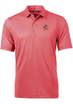 Cutter and Buck Louisville Cardinals Mens Red Pike Banner Print Short Sleeve Polo