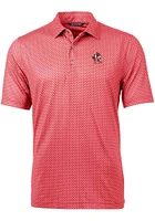 Cutter and Buck Louisville Cardinals Mens Red Pike Banner Print Short Sleeve Polo