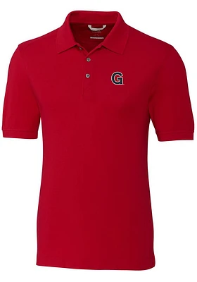 Cutter and Buck Gonzaga Bulldogs Mens Cardinal Advantage Short Sleeve Polo