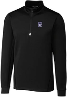 Mens Northwestern Wildcats Black Cutter and Buck Traverse Stretch Qtr Zip
