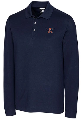 Cutter and Buck Auburn Tigers Mens Navy Blue Vault Advantage Long Sleeve Polo Shirt