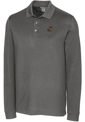 Cutter and Buck Florida Gators Mens Grey Vault Advantage Long Sleeve Polo Shirt