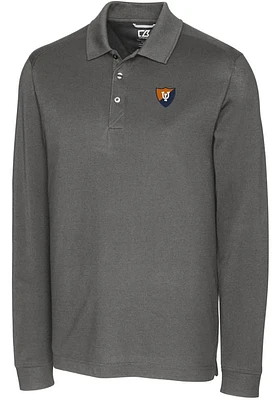 Mens Illinois Fighting Illini Cutter and Buck Vault Advantage Long Sleeve Polo Shirt
