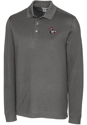 Cutter and Buck NC State Wolfpack Mens Advantage Pique Long Sleeve Polo Shirt