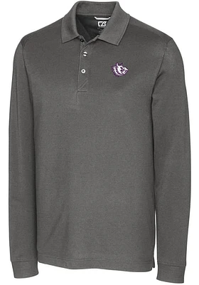 Cutter and Buck TCU Horned Frogs Mens Advantage Pique Long Sleeve Polo Shirt