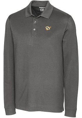 Cutter and Buck West Virginia Mountaineers Mens Vault Advantage Long Sleeve Polo Shirt