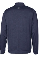Cutter and Buck Auburn Tigers Mens Navy Blue Stealth Heathered Long Sleeve Qtr Zip Pullover