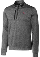Cutter and Buck Clemson Tigers Mens Stealth Heathered Long Sleeve Qtr Zip Pullover