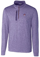 Cutter and Buck East Carolina Pirates Mens Purple Stealth Heathered Long Sleeve Qtr Zip Pullover