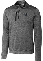 Cutter and Buck Gonzaga Bulldogs Mens Grey Stealth Heathered Long Sleeve Qtr Zip Pullover