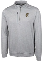 Cutter and Buck Grambling State Tigers Mens Grey Stealth Heathered Long Sleeve Qtr Zip Pullover