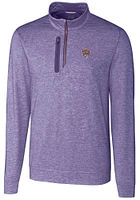 Cutter and Buck LSU Tigers Mens Stealth Heathered Long Sleeve Qtr Zip Pullover
