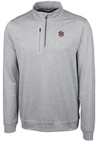 Cutter and Buck LSU Tigers Mens Stealth Heathered Long Sleeve Qtr Zip Pullover
