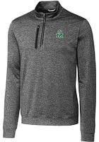 Cutter and Buck Marshall Thundering Herd Mens Grey Stealth Heathered Long Sleeve Qtr Zip Pullove..