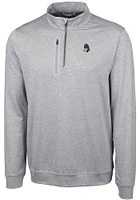 Cutter and Buck Michigan State Spartans Mens Stealth Heathered Long Sleeve Qtr Zip Pullover