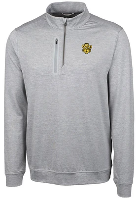 Cutter and Buck Missouri Tigers Mens Grey Stealth Heathered Long Sleeve Qtr Zip Pullover