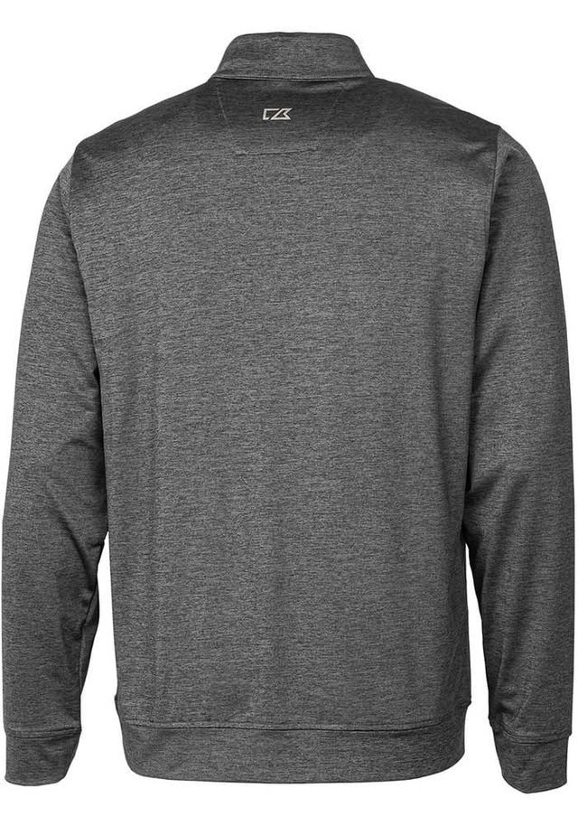 Cutter and Buck Ohio State Buckeyes Mens Grey Stealth Heathered Long Sleeve Qtr Zip Pullover