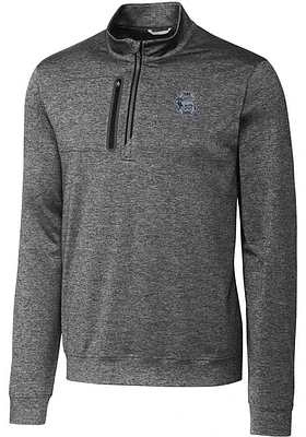 Cutter and Buck Penn State Nittany Lions Mens Grey Stealth Heathered Long Sleeve Qtr Zip Pullover