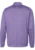 Cutter and Buck TCU Horned Frogs Mens Stealth Heathered Long Sleeve Qtr Zip Pullover