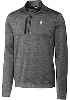 Cutter and Buck Villanova Wildcats Mens Grey Stealth Heathered Long Sleeve Qtr Zip Pullover