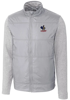Cutter and Buck Delaware Fightin' Blue Hens Mens Grey Stealth Hybrid Quilted Medium Weight Jacket