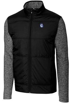 Cutter and Buck Fresno State Bulldogs Mens Black Stealth Hybrid Quilted Medium Weight Jacket
